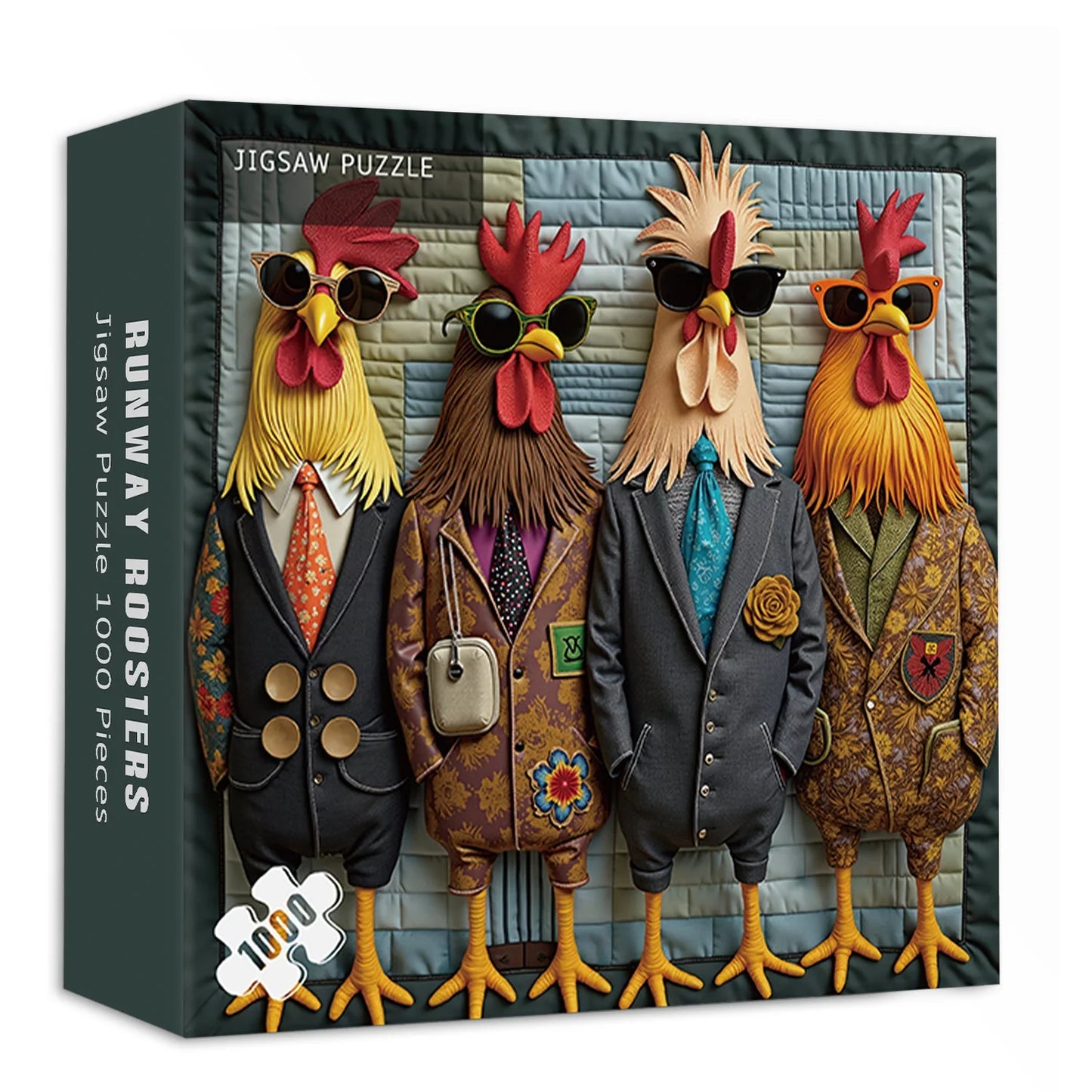 Souloraβ’ Runway Roosters Deluxe 1000-Piece Puzzle β Chic Feathered Design