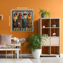 Soulora™ Runway Roosters Deluxe 1000-Piece Puzzle – Chic Feathered Design