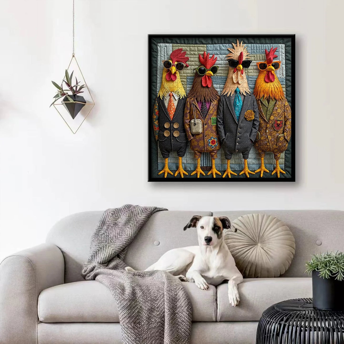 Soulora™ Runway Roosters Deluxe 1000-Piece Puzzle – Chic Feathered Design